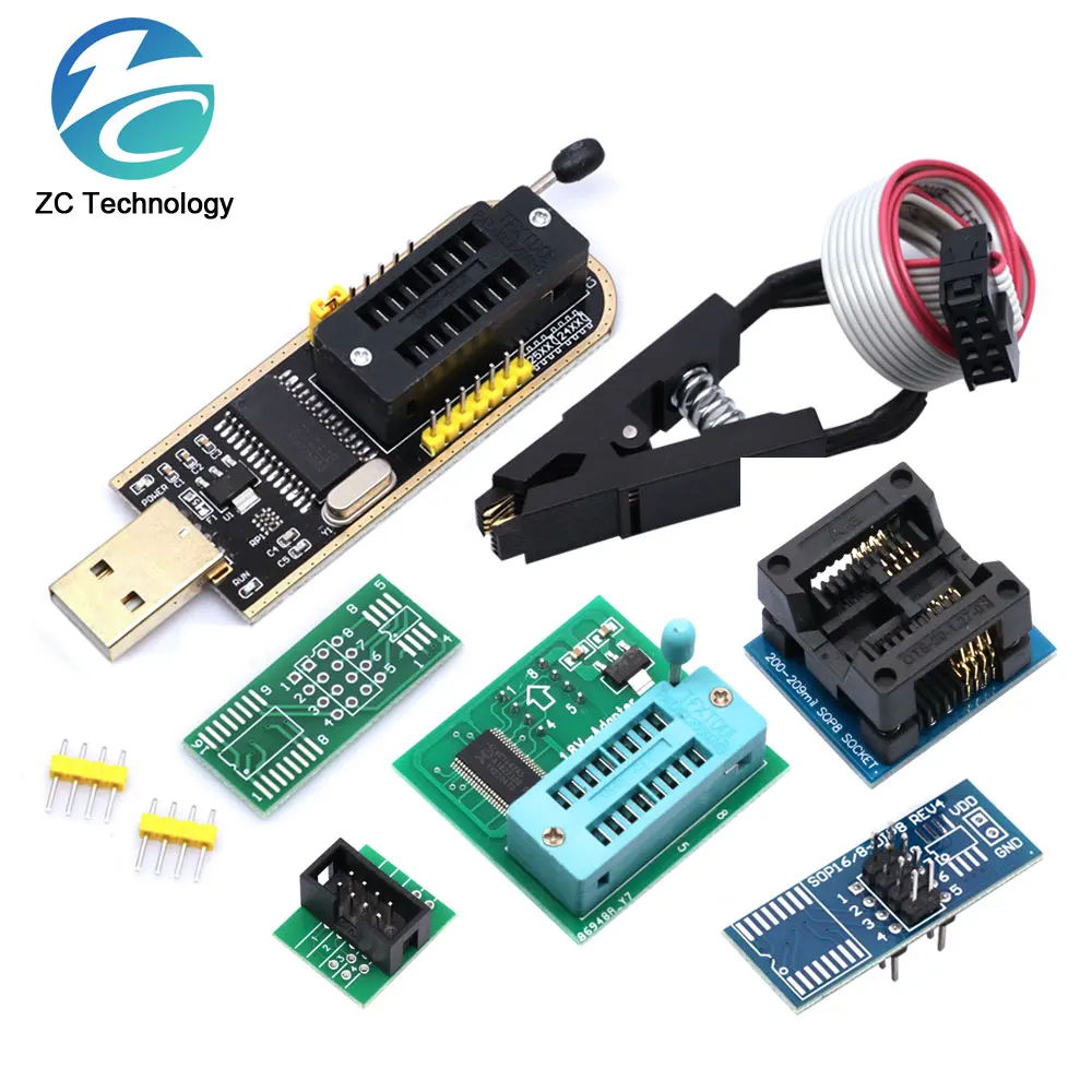 Oryginalny moduł programatora USB CH341 24 25 Series EEPROM Flash BIOS + klips testowy SOIC8 SOP8 do EEPROM 93CXX / 25CXX / 24CXX