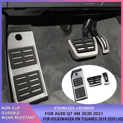 Car Pedal Fuel Accelerator Brake Footrest Pedals Plate for Audi Q7 SQ7 Q8 2016 2017 2018 2019 for VW TOUAREG 2019 2020 LHD