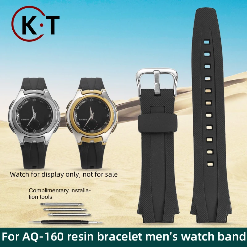 

AQ 160W 163W watch band for CASIO AQ-160W AQ-163W convex strap 17mm men's waterproof resin silicone strap bracelet with tools