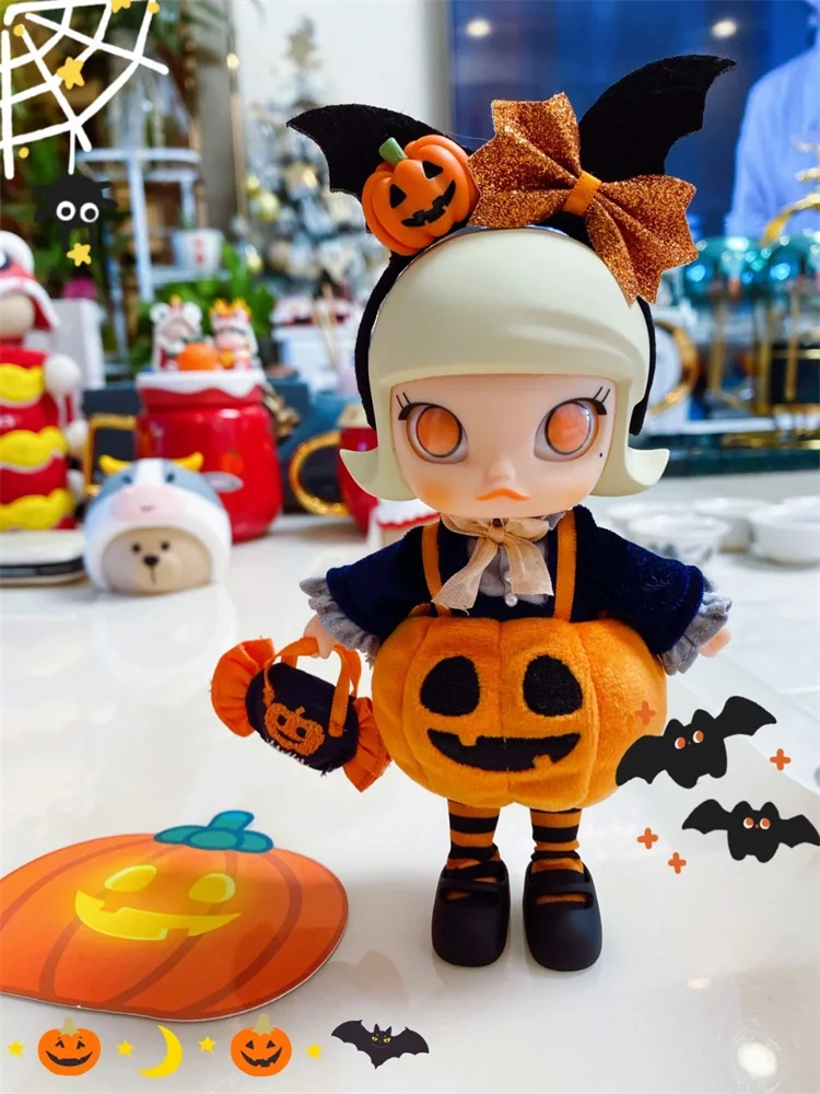 

Genuine Molly Halloween Pumpkin Little Devil Kawaii Movable Bjd Doll Girl Anime Character Toy Collect Ornament Halloween Gift