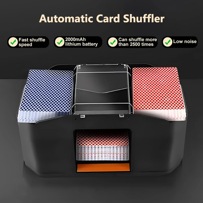 

Rechargeable Automatic Cards Shuffler Machine Portable Electric Poker Card Shuffler Tool Device for Home Party Games 2000mAh