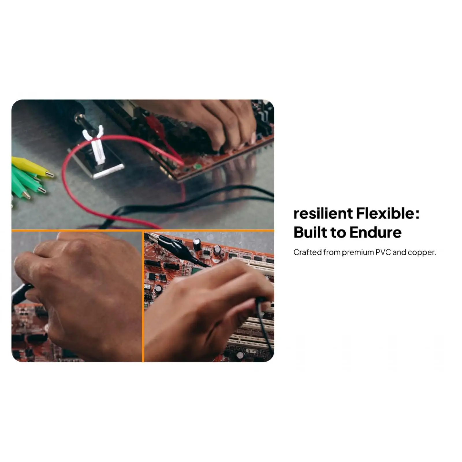 Crocodile Clips Durable Test Leads Wire Set Alligator Connector Cable for Electronic Repair