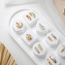 White Plaster Ring Display Stand Jewelry Stand Multi Shape Display Plate Jewelry Shooting Props