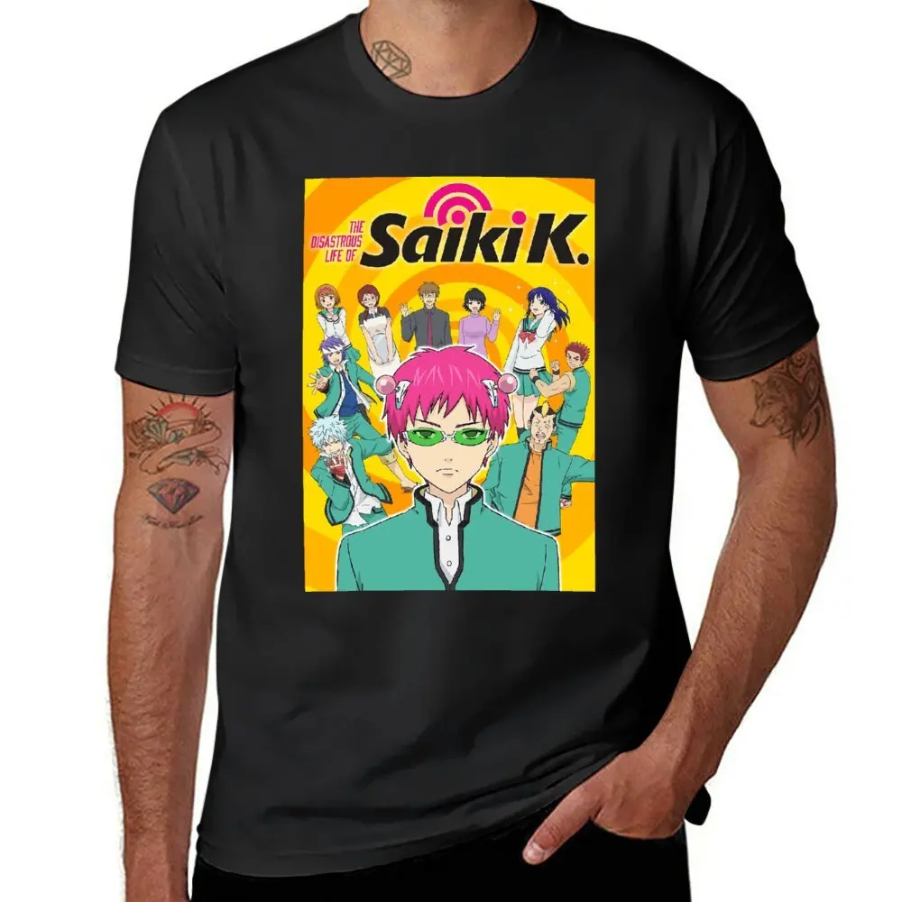 The Disastrous Life Of Saiki K. Designs Round Neck T-shirt Move Top Tee Novelty Funny Novelty Aactivity Competition USA Size