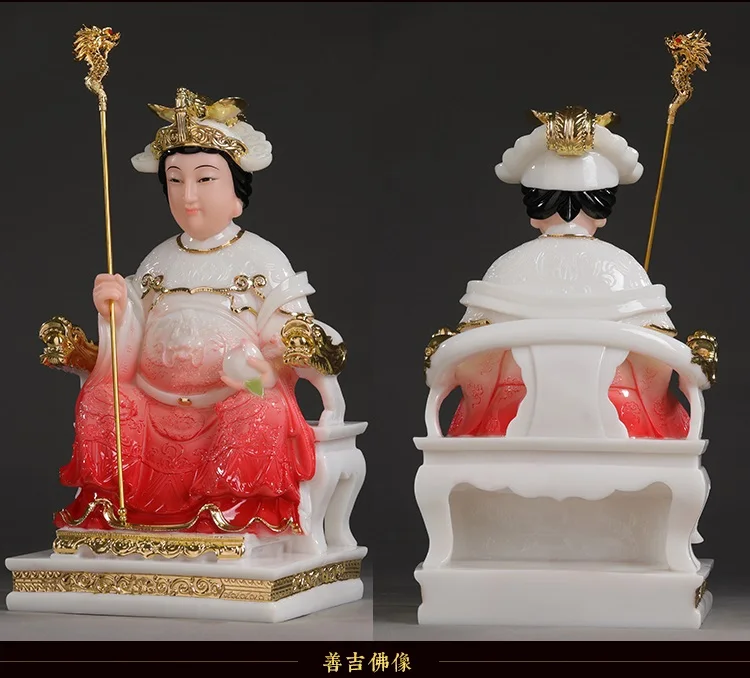 A pair 2P Asia HOME Temple Worship efficacious blessing Golden WANG MU YUHUANG DADI  Jade Emperor God High grade Buddha statue