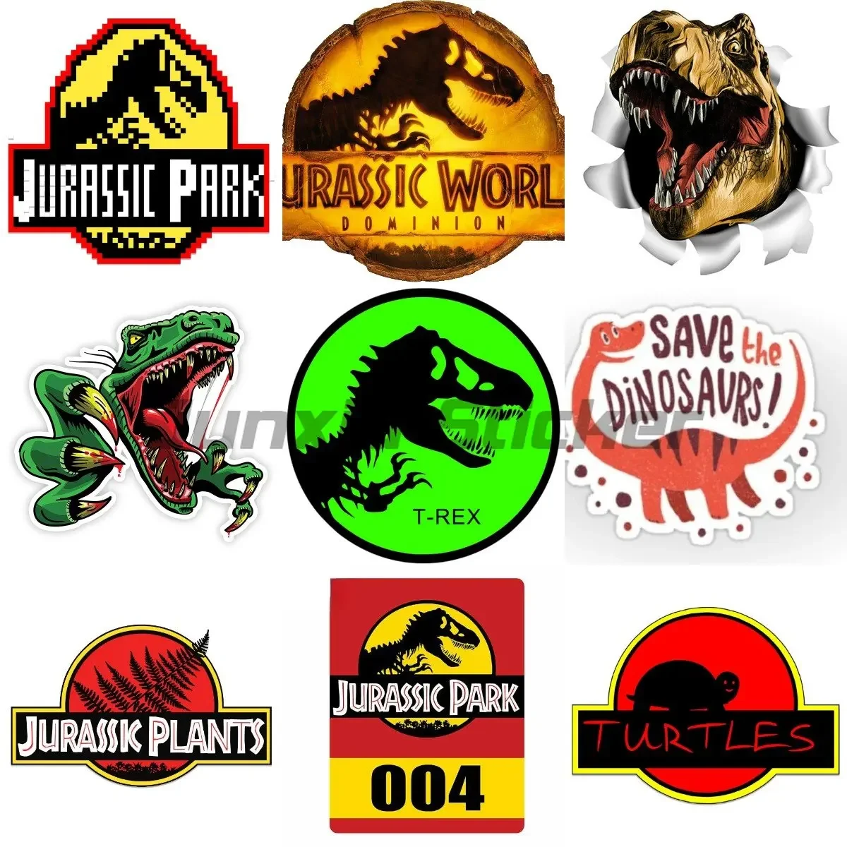 

Jurassic Park Dinosaur Sticker Laptop Stickers Camper Stickers Phone Holder for Motorcycle Decals Claw Bike Accessories Wrap
