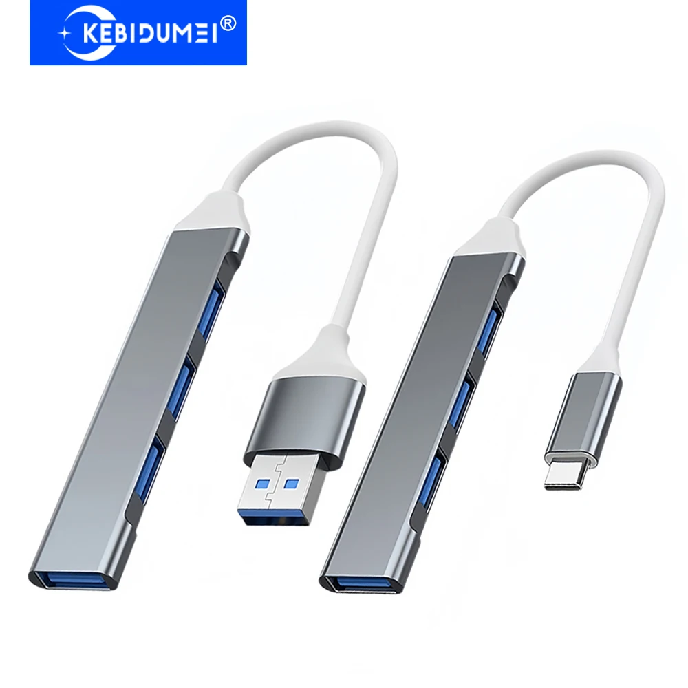 

KEBIDUMEI 4-in-1 USB 3.0 HUB 5Gbps Transmission USB Splitter OTG Adapter TYPE-C HUB USB Docking Station For PC Laptop Macbook