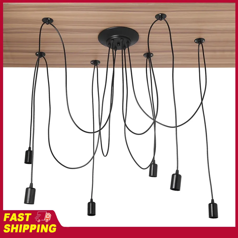 

6 Head Industrial Vintage Pendant Light Holder Ceiling Lamp Hanger Fixtures Light Holder Ceiling Light Holder Lamp Rack Tool