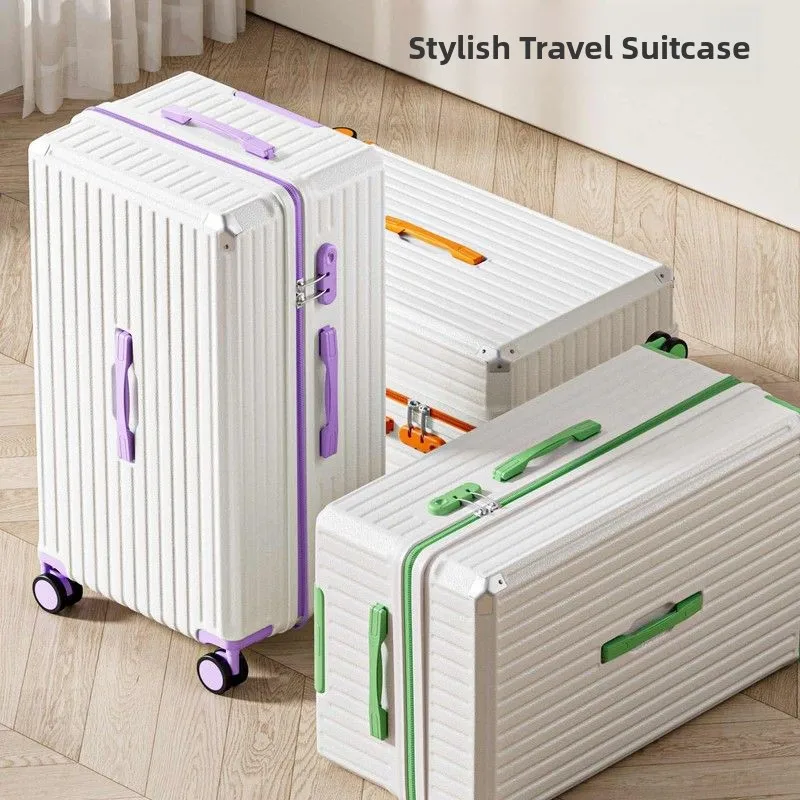 extra-large-capacity-thickened-travel-suitcase-men's-26-inch-password-lock-luggage-bag-durable-three-seventy-split-carryon