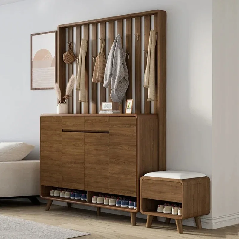 

Wooden Nordic Shoe Cabinets Organizer Storage Modern Multilayer Fashion Aesthetic Shoe Rack Luxury Interior Gabinete Home Decor
