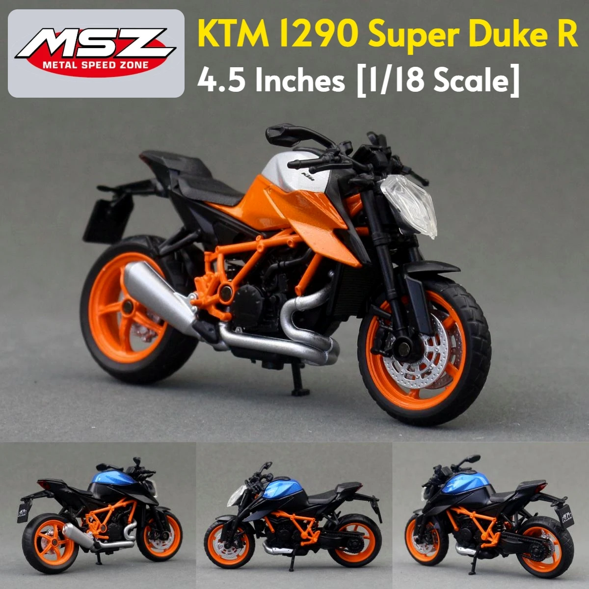 1/18 KTM 1290 Super Duke R Motorcycle Toy Model CCA 1:18 Diecast Vehicle Miniature Free Wheels Collection Gift Boys Children