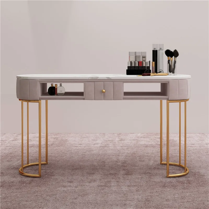 Nail art table and chair set Nordic ins Internet celebrity special e****mic single double nail art table paint wrought iron free