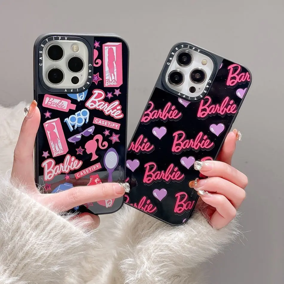 Cute Girly Barbie Ipone Phone Case Kawaii Anti-Fall All-Inclusive Soft Protection Case for Iphone 16 15 14 13 12 Pro Max