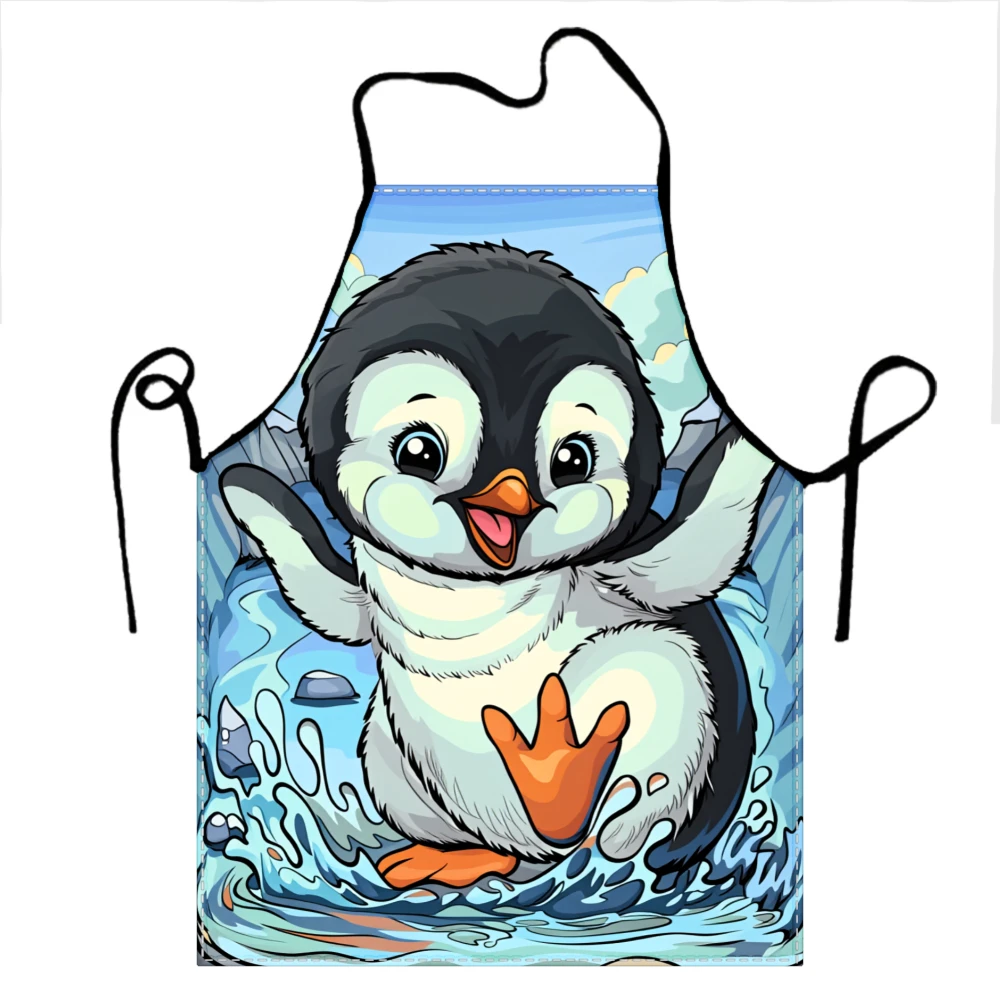 Cute Penguin Baby Apron For Kids And Adults With Adorable Cartoon Design Perfect For Cooking Baking Or Kitchen Activities