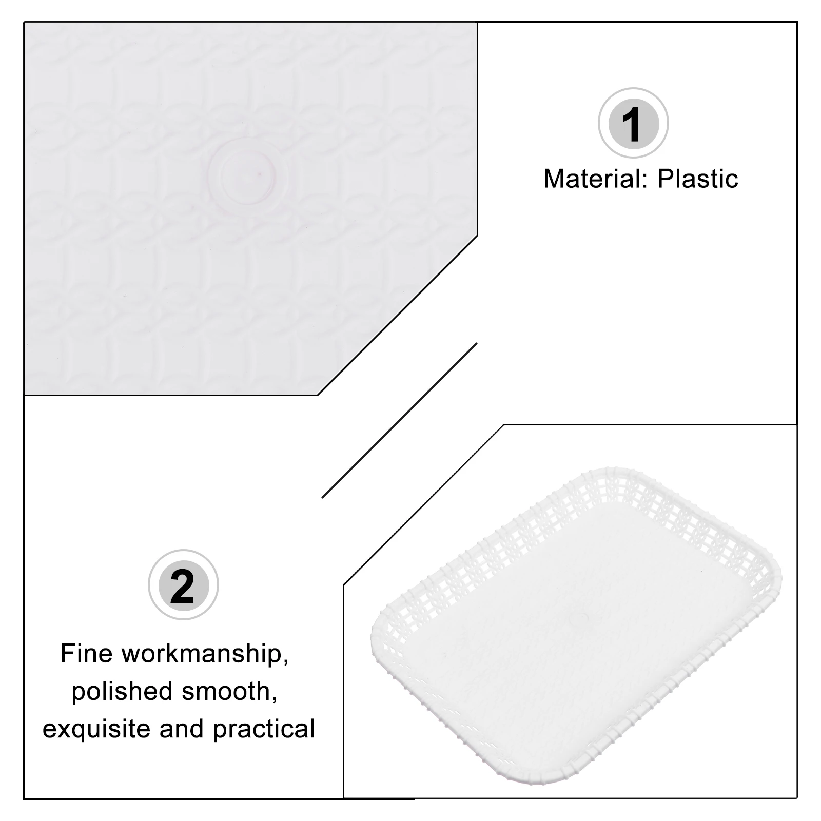 

3 Pcs White Tray Plate Appetizer Plastic Luxury Serving Snack Food Dessert Trays Bread