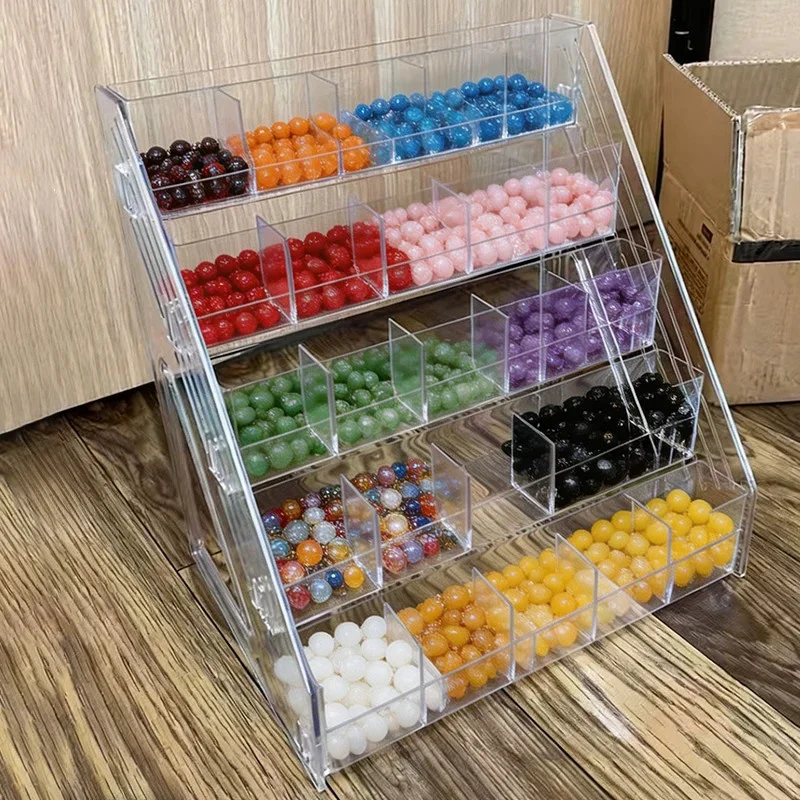 5-tier 25-compartment desktop transparent bead storage rack; bracelet crystal loose bead accessory DIY bead organizer rack