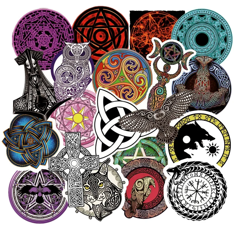 

10/50PCS Retro Magic Form Viking Totem Graffiti Decorative Skateboard Guitar Water Cup iPad Waterproof Sticker Kids Toy