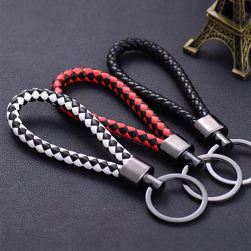 Men\'s Luxury Car Keychain with Metal Woven Rope Loaders Forklifts Excavators Parts