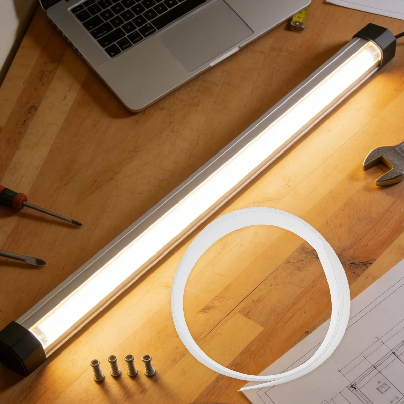 Immagine 3: Foglio Diffusore Luminoso LED Flessibile, Spessore 0,8mm, 122x6cm, Pellicola Diffusore Ottica per Retroilluminazione di Armadi