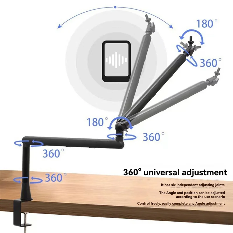 

Scissor Arm Stand 360° Rotatable Microphone Boom Arm Microphone Bracket Withincreasing Pole
