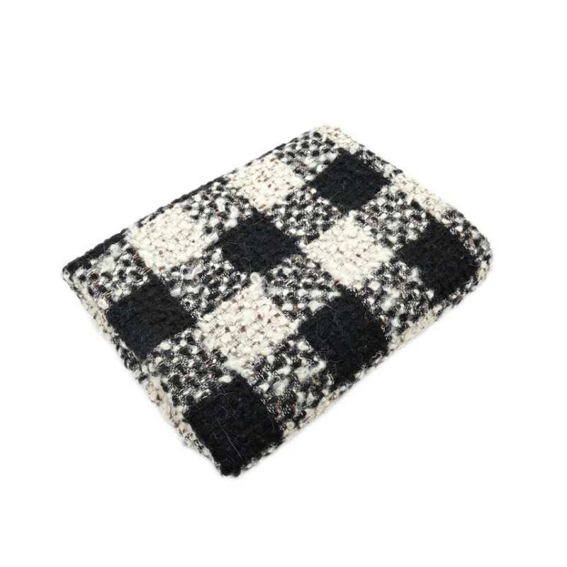 

Alpaca Wool Knit Coarse Woolen Fabric for Plaid Autumn Winter Clothing Coat No Elasticity Cloth Diy By The Meter Sewing Material