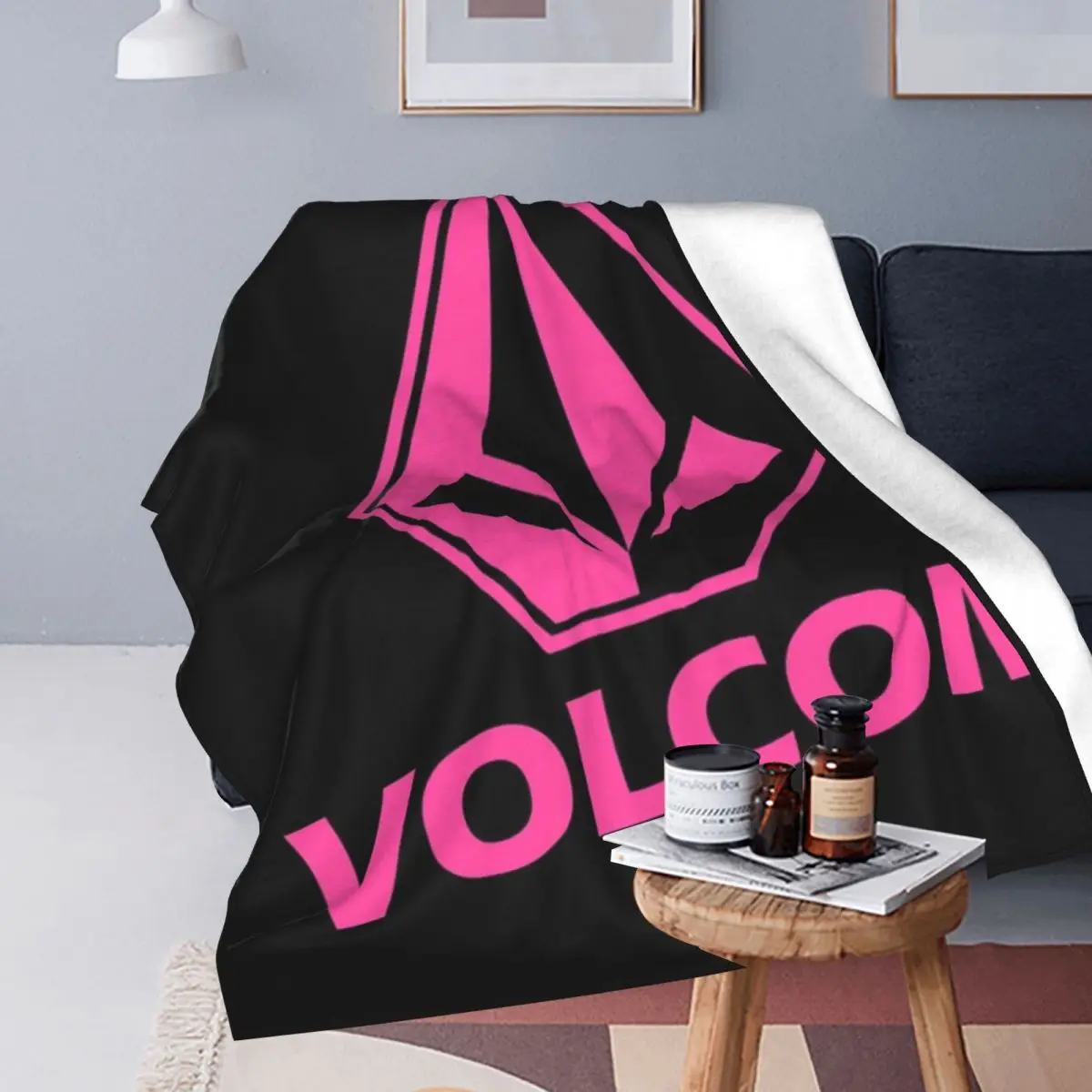 Volcom Logo Blanket Fleece Multi-function Throw Blankets Sofa Throw Blanket For Home Bedroom Travel Throws Bedspread Quilt