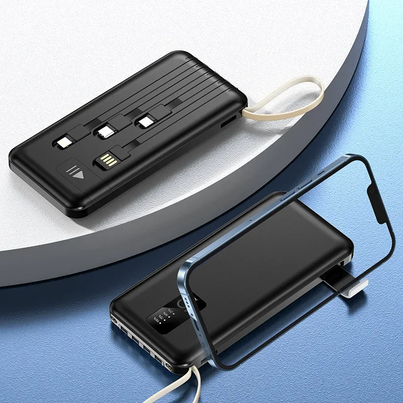 Power Bank 20000mAh Built In Cable Portable Charger Mobile Phone External Battery Fast Charger Powerbank For IPhone 16 Xiaomi Mi_voghion.com
