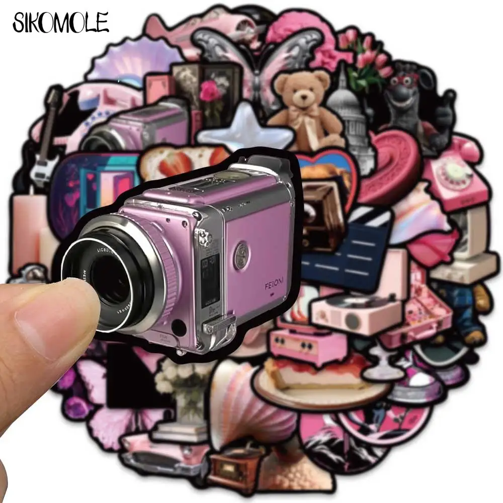 10/30/50PCS Cartoon Pink Black Y2K Style Girl Stickers Kawaii DIY Travel Luggage Guitar Fridge Laptop Graffiti Sticker Kid Decal