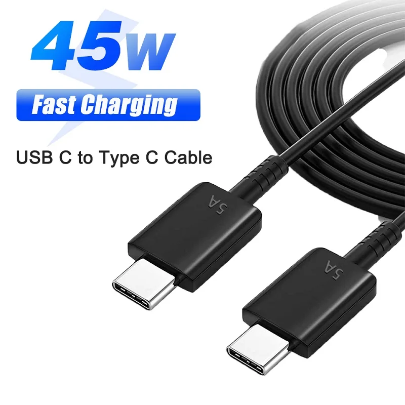 1pcs 2pcs 3pcs5pcs PD 45W Dual Type C Super Fast Charge Cable 5A PD Quick Charge Data Cable For Samsun S22 S23Plus Note 20 Ultra