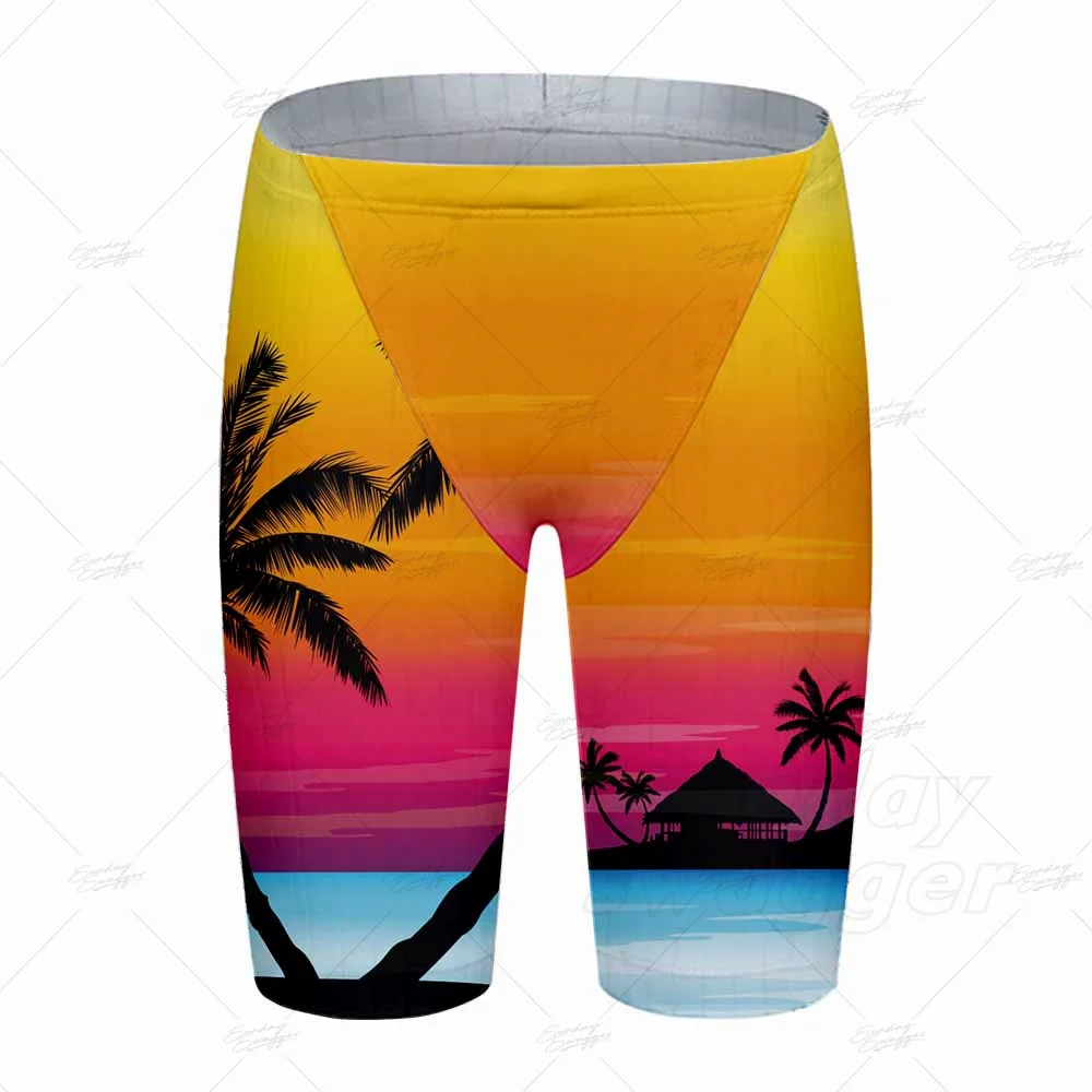 Swim Surf Shorts Men’s Professional Competitive Swim Trunks Funny Printed Quick-Drying Swimwear Surfing Briefs Diving Trunks