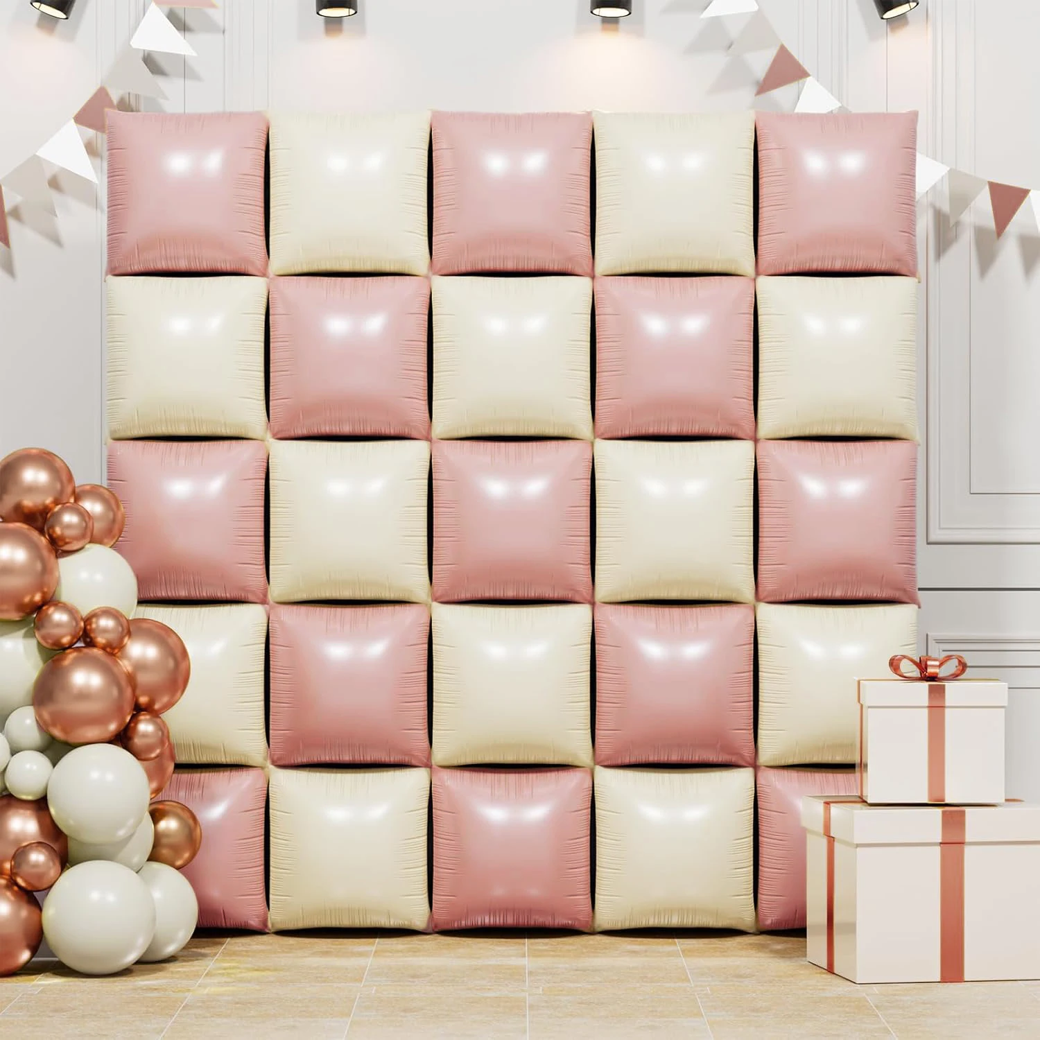 50 Stück quadratische doppelseitige Aluminiumfolien-Ballonwände, Geburtstagsfeiern, Jubiläen, Hochzeitsaison, Valentinstag – Detail 15