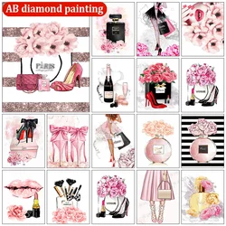 5D DIY AB Diamond Painting Perfume Lipstick High Heels Diamond Mosaic Fashion Modern Bedroom Decor Full Round Embroidery Gift