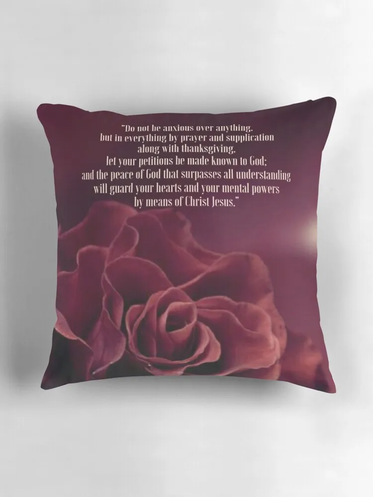 فيليبيانز 4:6,7 رمي وسادة الأريكة الوسائد وسادة عيد الميلاد للمنزل وسائد عيد الميلاد تغطي الوسادة