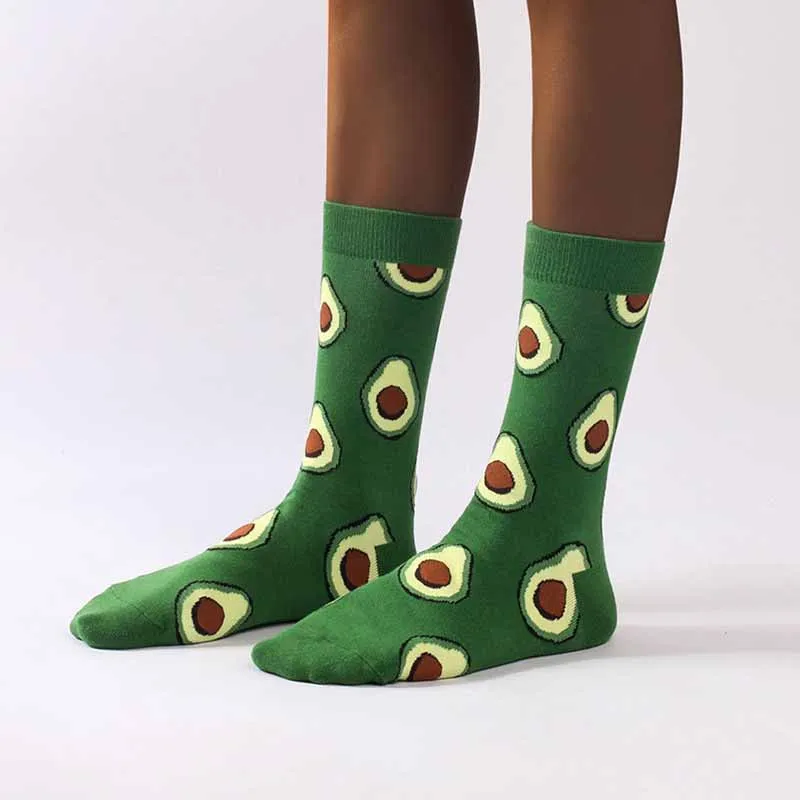 Unisex Women Men Socks Cotton Funny Happy Sock Cartoon Fruit Watermelon Strawberry Cherry Banana Pineapple Cotton Stocking