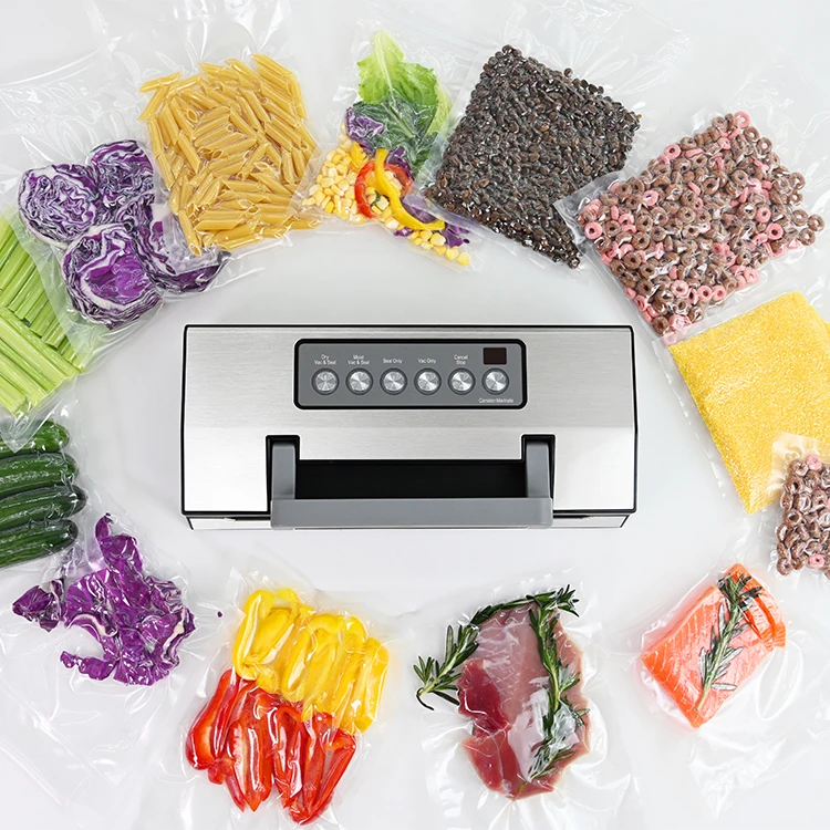 

Stainless Steel Electric Vacuum Sealer with Cutter Automatic Household Food Storage Vacuum Sealer Powerful Sealing System