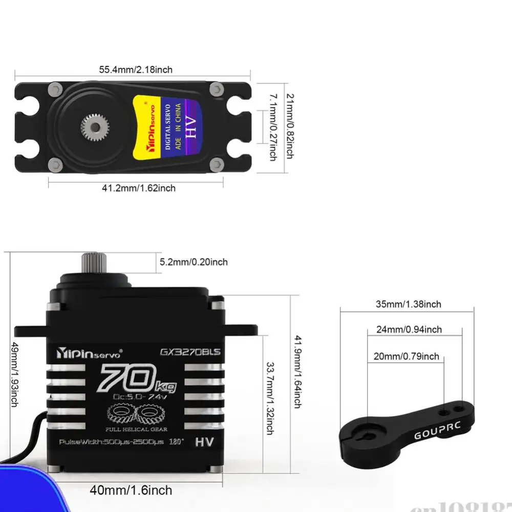 

70KG Brushless Servos 7.4V High Torque Servos Digital Servos for 1/8 1/10 1/12 RC Truck Car Crawler Boat Robot