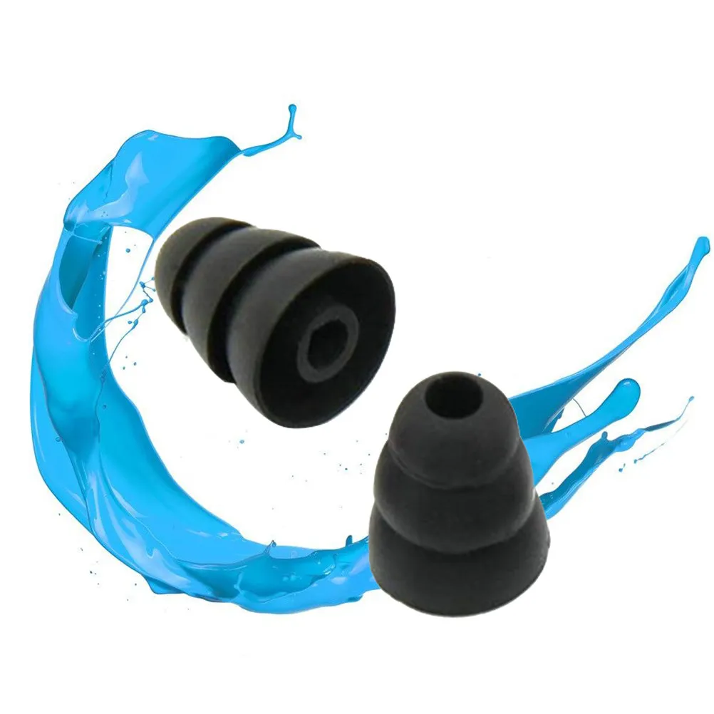 Silicone Earbud Tips Soft Elastic Noise Isolating In Ear Replacement Caps for MP3 MP4 Phones Black 1 Pair