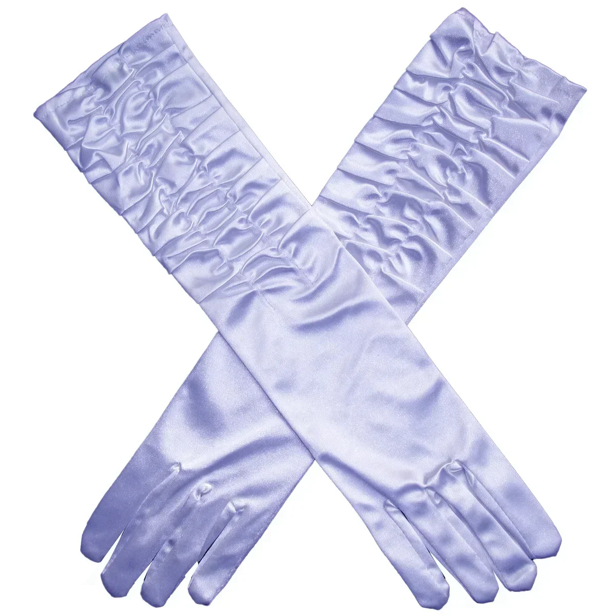 قفازات نسائية من الساتان اللامع القابل للتمدد لحفلات الأوبرا والرقص