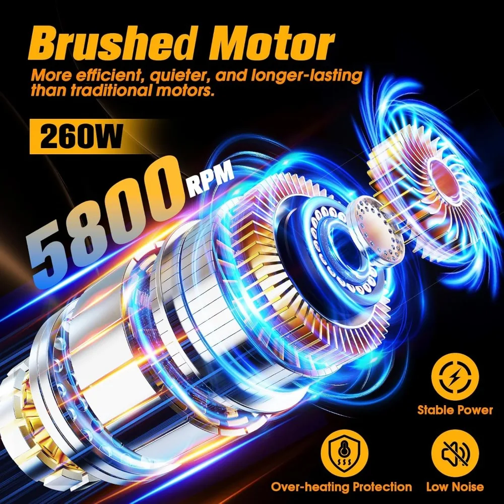 Cordless Car Buffer Polisher Kit with 2 Batteries, 18 Attachments, 6-Speed LED Display for Waxing & Scratch Removal