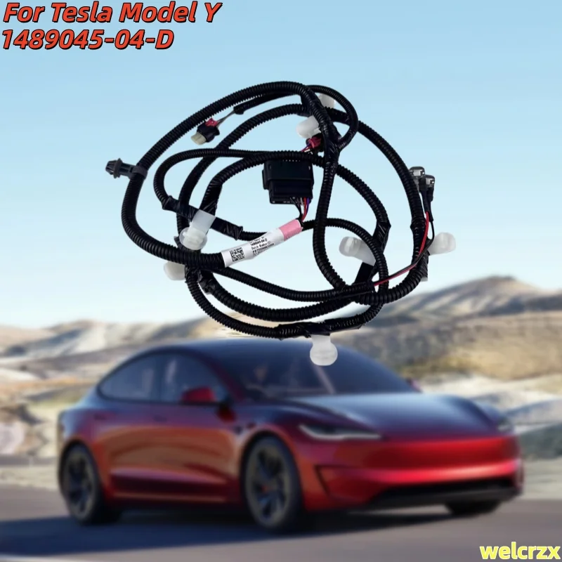 

1489045-04-D для Tesla Model Y 2021-2024, передний бампер автомобиля, реверсивный радар, жгут проводов, ремень, интерфейс противотуманной фары 148904504D