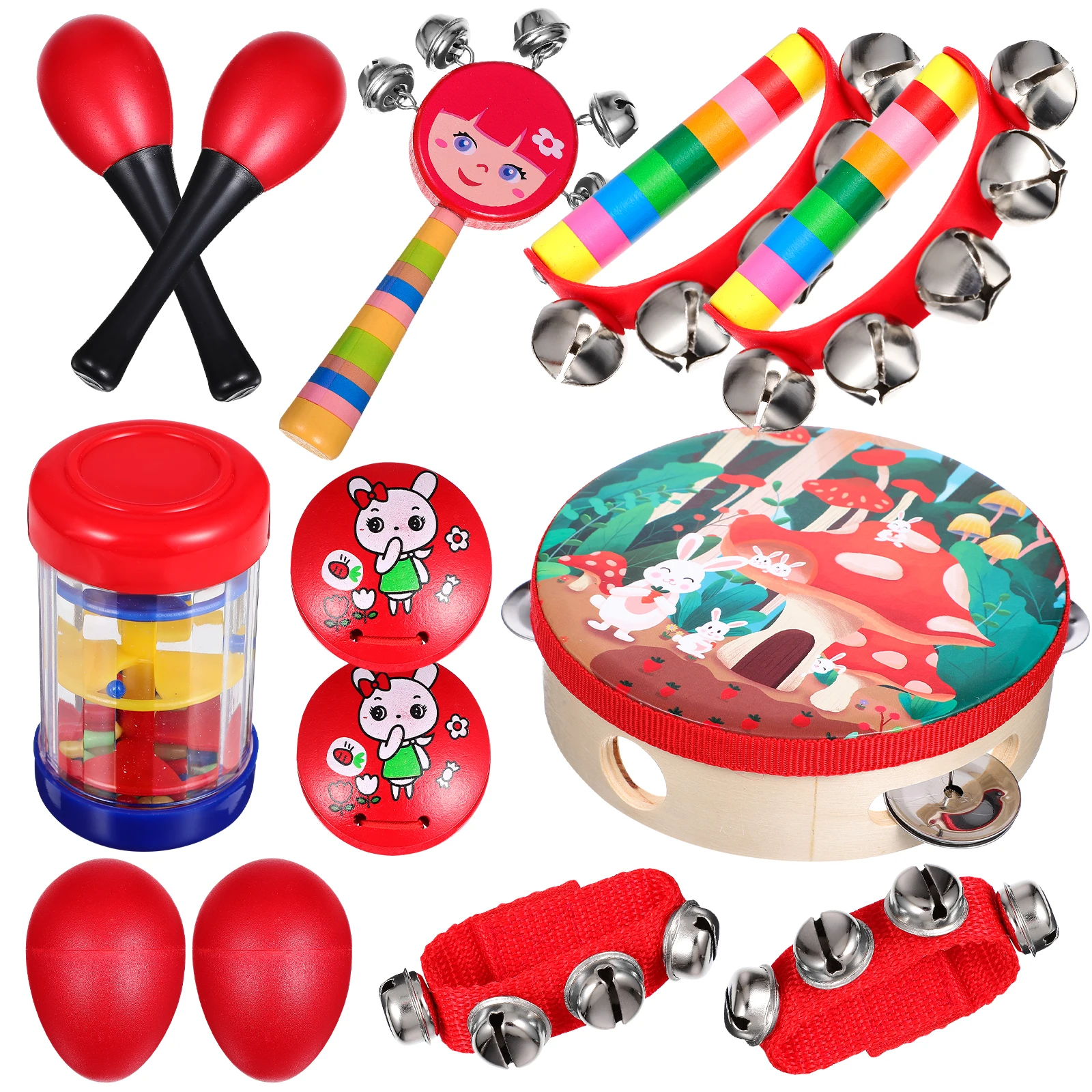 13 pezzi strumenti musicali per bambini giocattoli per bambini set di percussioni in plastica bambini apprendimento precoce organi del senso del bambino per i più piccoli