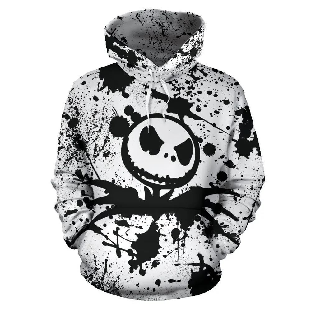 The Nightmare Before Christmas Jack Skeleton Sally Sudadera con capucha estampada en 3D Primavera y otoño Hombres y mujeres Halloween Horror Ruolo Playi