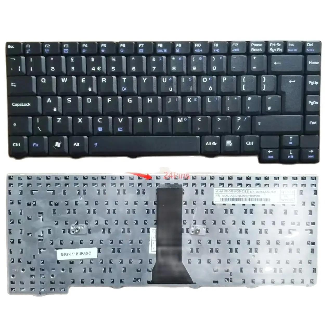 

New UK Turkish Keyboard For Asus F2 F3 F3E F3F F3H F3L F3M F3J F3S F3SV 24Pins Black 04GNL11KFR40-1 9J.N8182.J0F