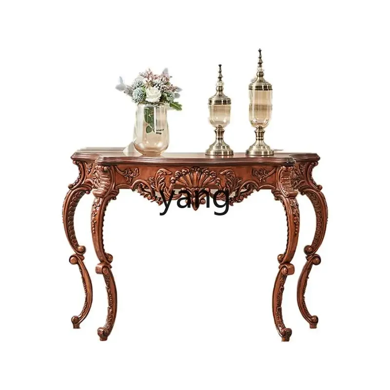 

LMMentrance table against the wall Solid wood strip several entrance narrow table Shelf counter