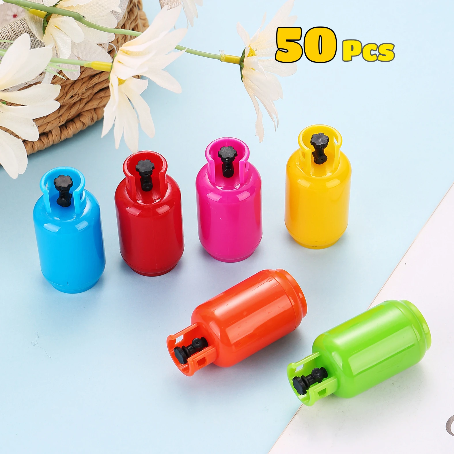

50Pcs/Lot Creative Students Fun Gas Cylinder-Shaped Retractable Ballpoint Pens Cartoon Mini Gas Tank School Stationery Wholesale