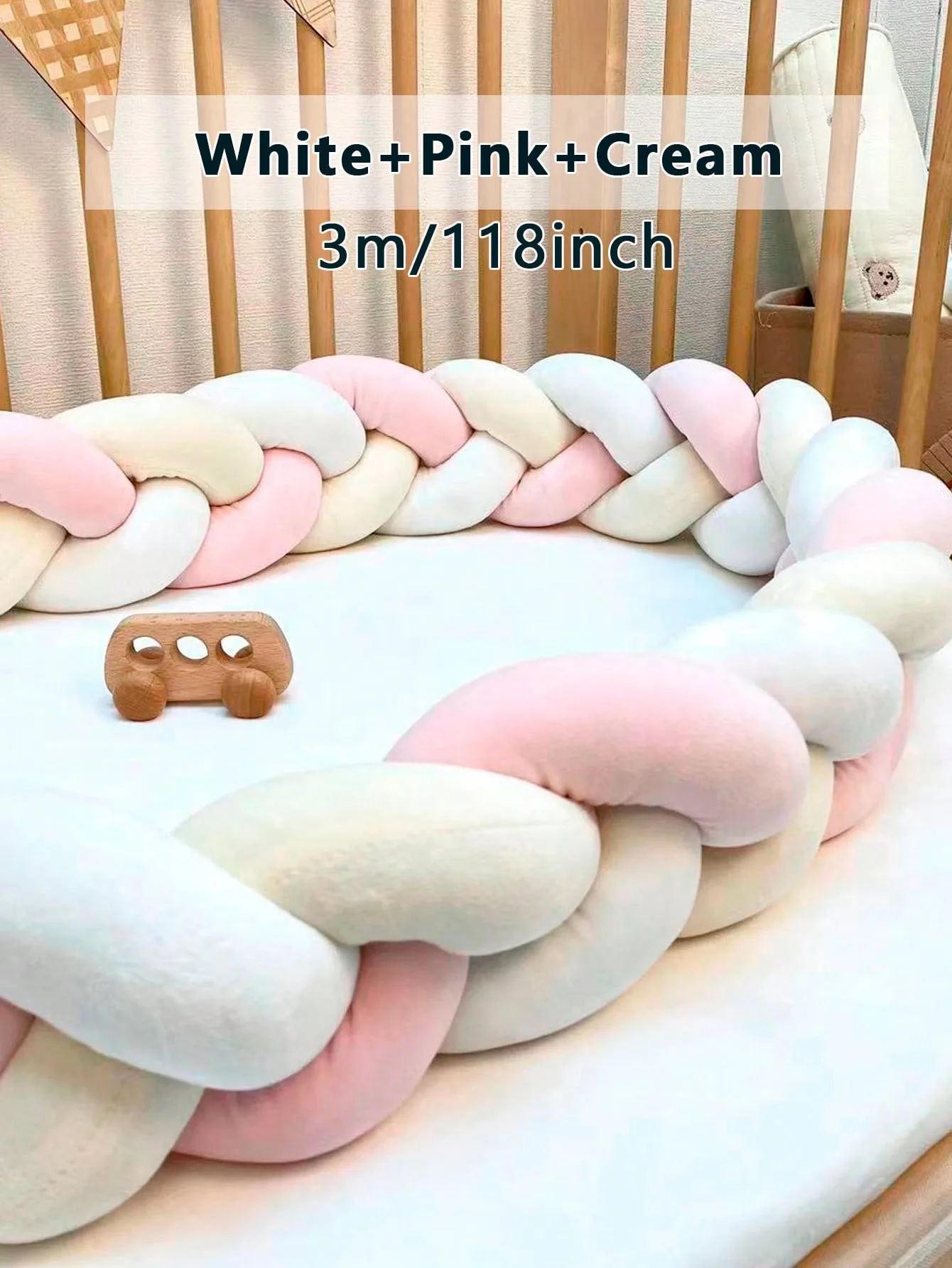 1M/2M/3M/4M Baby Braid Bumper for Newborn Crib Kids Cot Protector Baby Crib Bumper Bedding Sets Bumpers In The Crib Cot Bebe