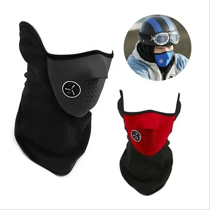 1Pc New Winter Motorcycle Fleece Thermal Face Mask Balaclava Windproof Keep Warm Riding Face Shield Winter Outdoor Sports Masks