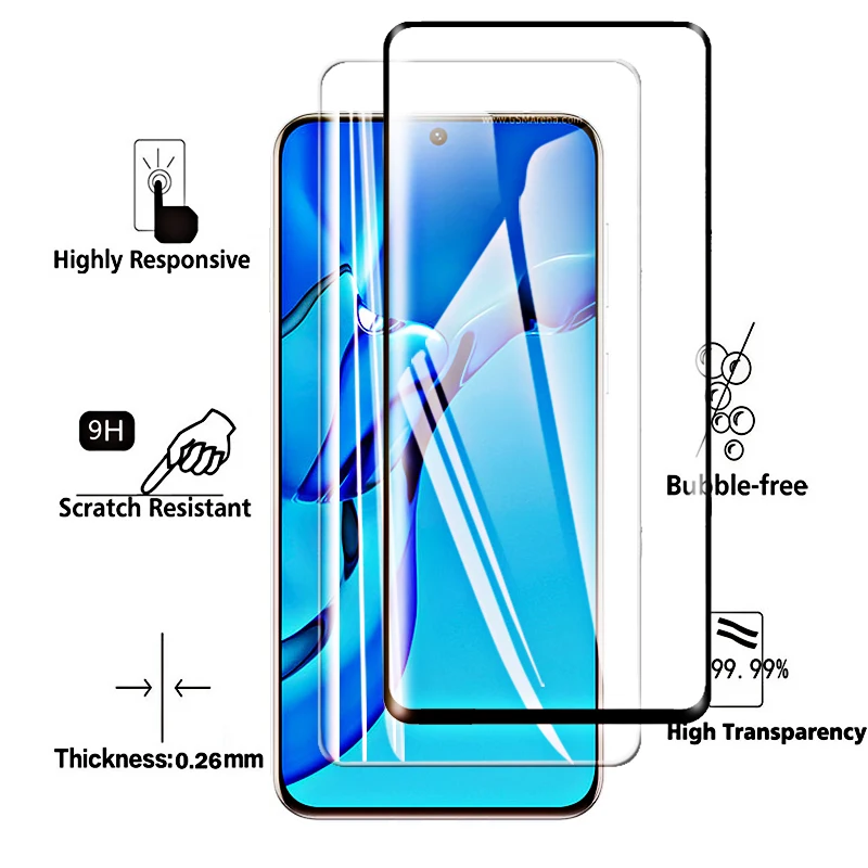 5Pcs Full Cover Tempered Glass for Oppo Reno8 Lite Screen Protector for Reno 8 Lite Camera Glass Reno8 Z Pro Plus 5G 4G Glass