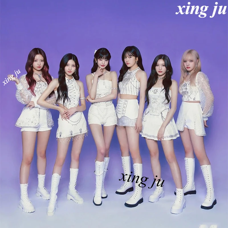 

Kpop Women Group White Halter Tops Sexy Dress Short Skirt Dancer Outfit Stage Costume Music Festival Clothing Jazz Dance Suit