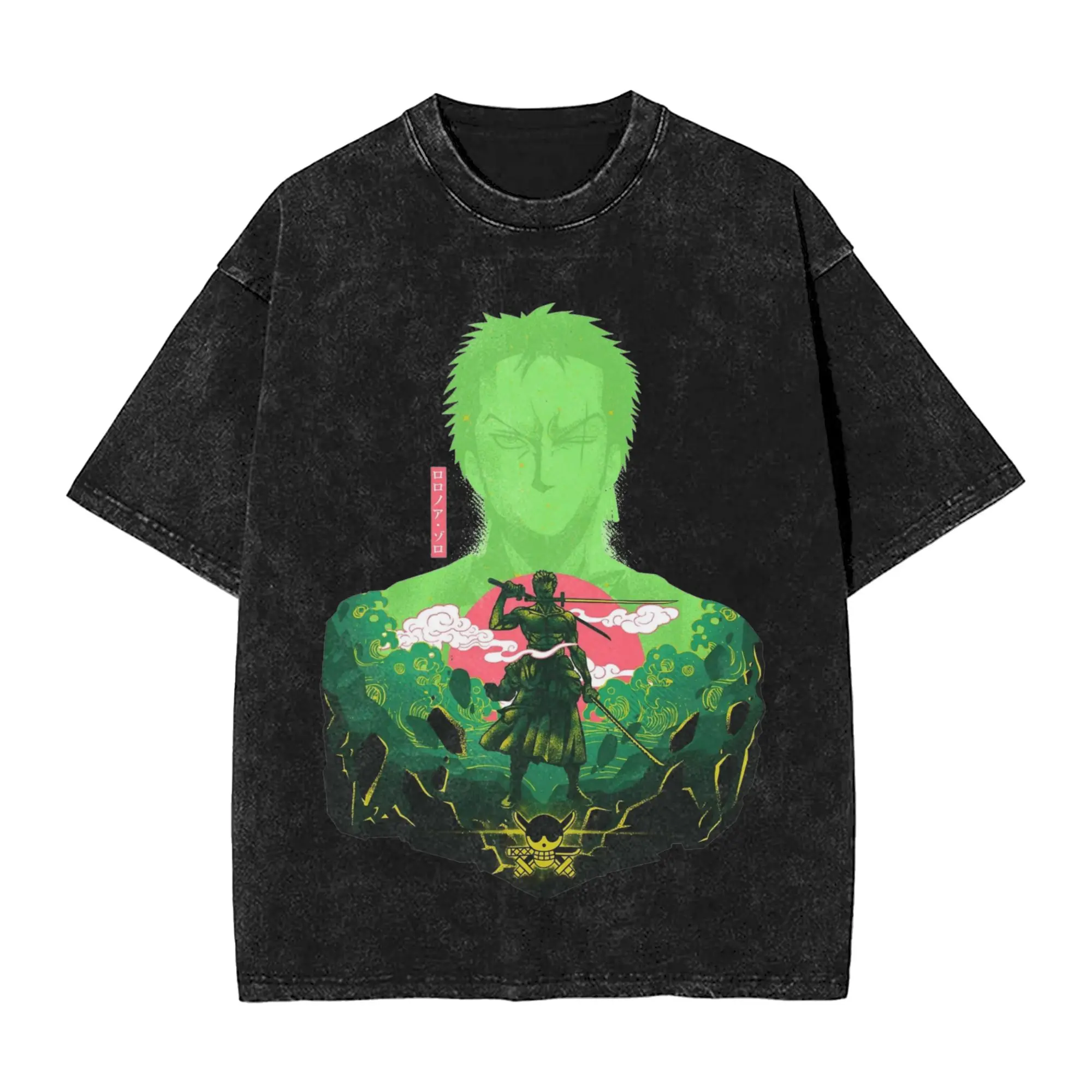 Roronoa Zoro Hip Hop PTTT0207 Washed One Piece T-shirt | One Piece